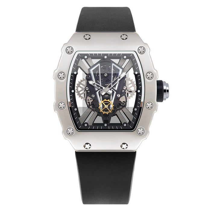W3833 - Curved Mirror Hollow Surface Men's Watch