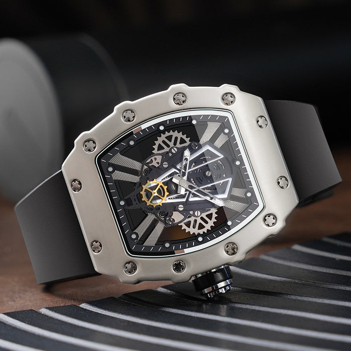 W3833 - Curved Mirror Hollow Surface Men's Watch
