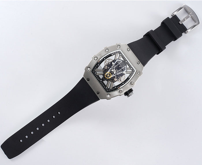 W3833 - Curved Mirror Hollow Surface Men's Watch