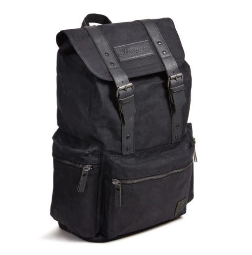 Waxed Canvas Backpack, Black