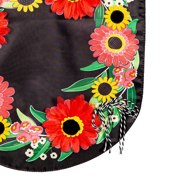 Welcome Wreath Applique House Flag