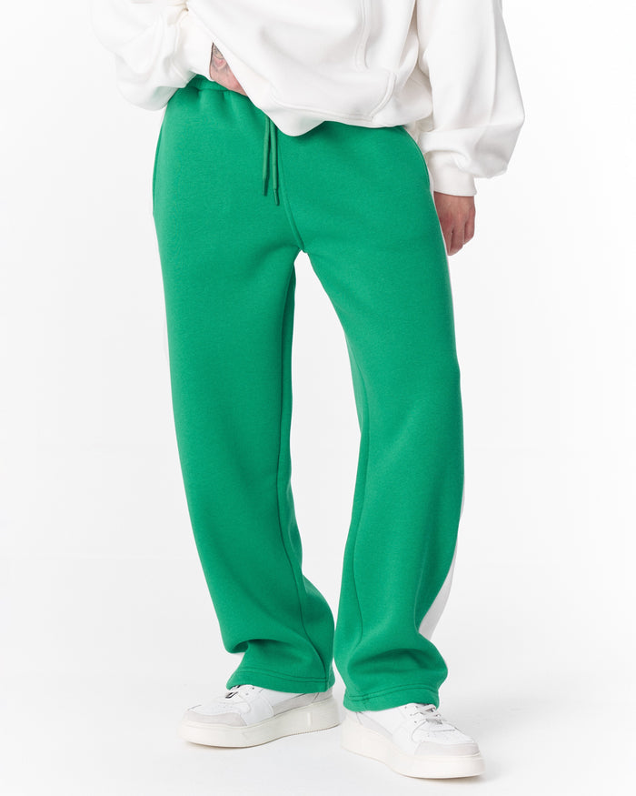 White-Green Sweatpants With Stripes on Side (2)