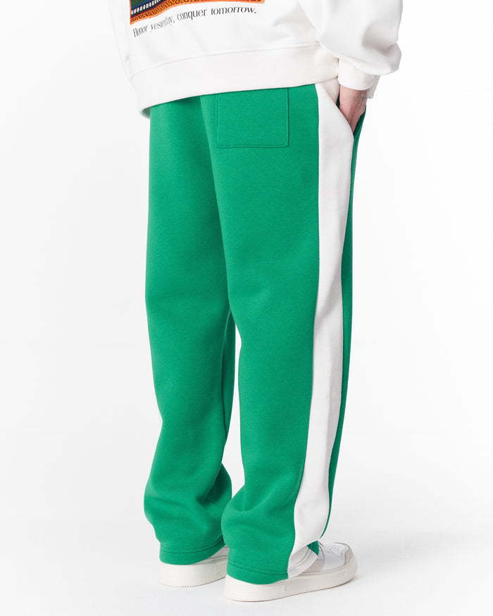 White-Green Sweatpants With Stripes on Side (4)