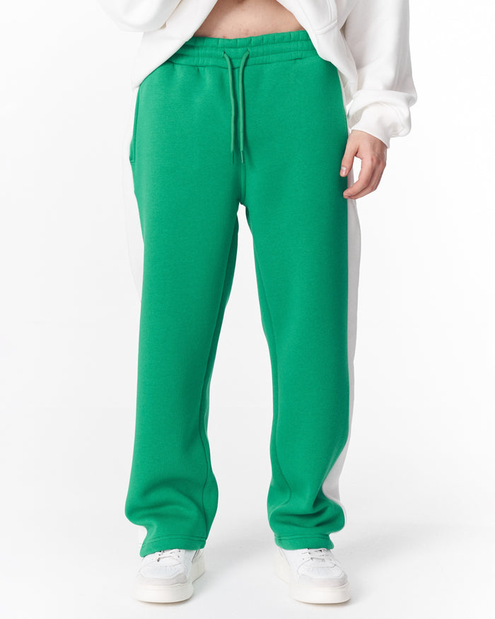 White-Green Sweatpants With Stripes on Side (6)