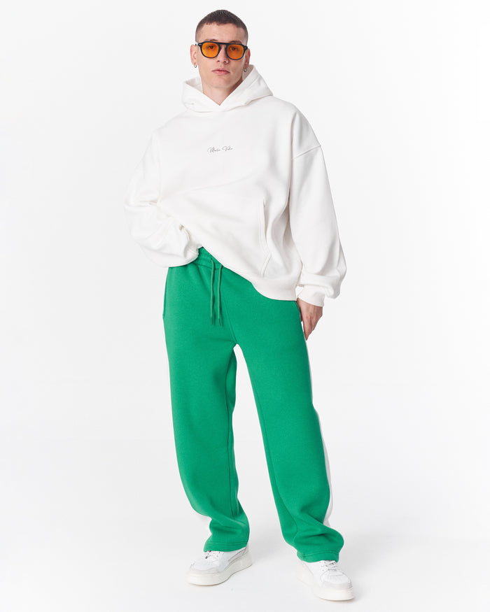 White-Green Sweatpants With Stripes on Side (7)