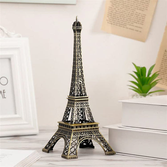 White Whale Antique Finish 3D Metal Paris Eiffel Tower Metal Craft Famous Landmark Building Metal Statue, Cabinet, Office, Gifts Decorative