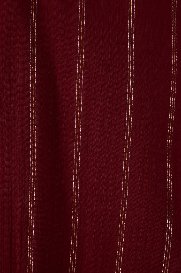 Wine Bossa Lurex  Sleeve Maxi Dress_6