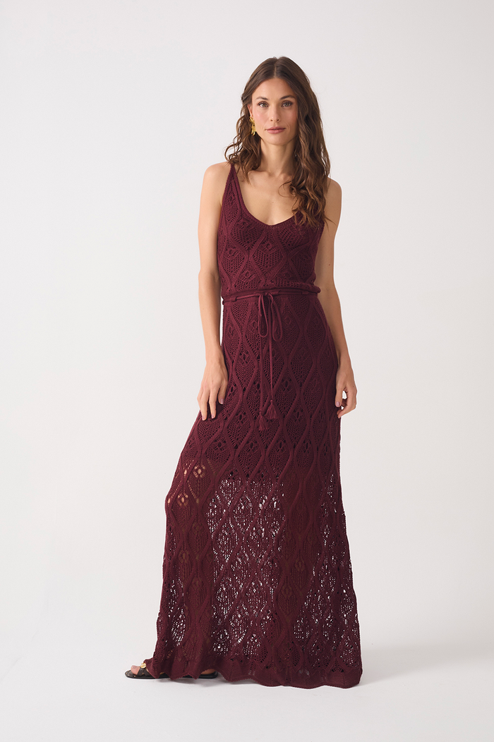 Wine Ties Sleeveless Tricot Maxi Dress_2