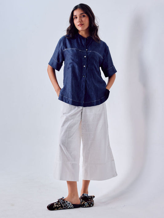 Women's 100% Cotton Cropped Culottes White