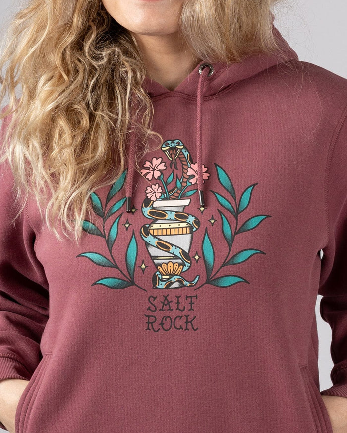 Yesterday's Youth Womens Pop Hoodie in Dark Pink