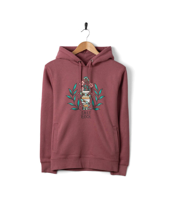 Yesterday's Youth Womens Pop Hoodie in Dark Pink