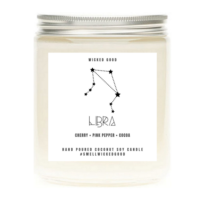 Libra Zodiac  Candle Gift | Natural Soy Candles | Wicked Good