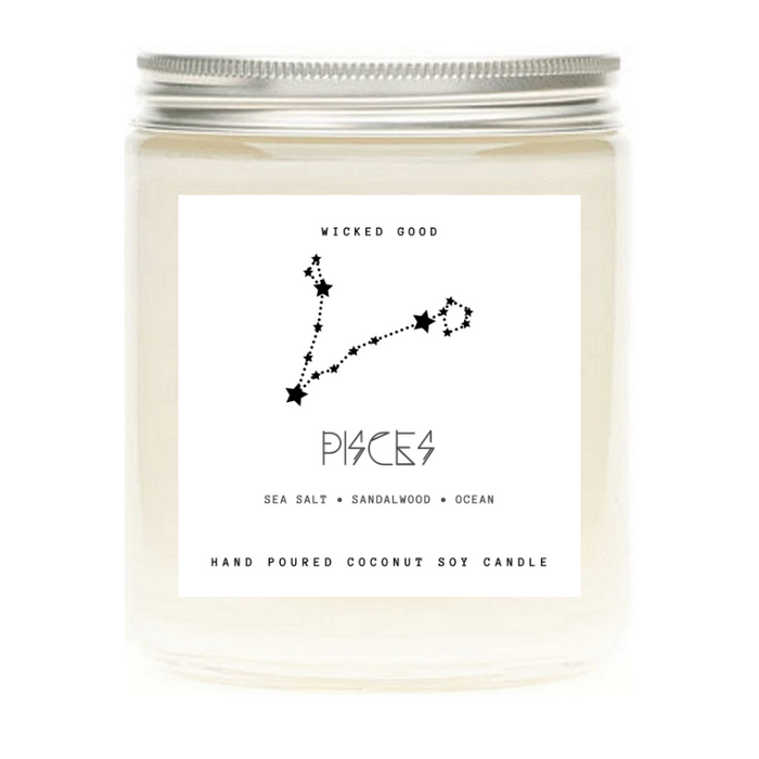 Pisces Zodiac  Candle Gift | Natural Soy Candles | Wicked Good